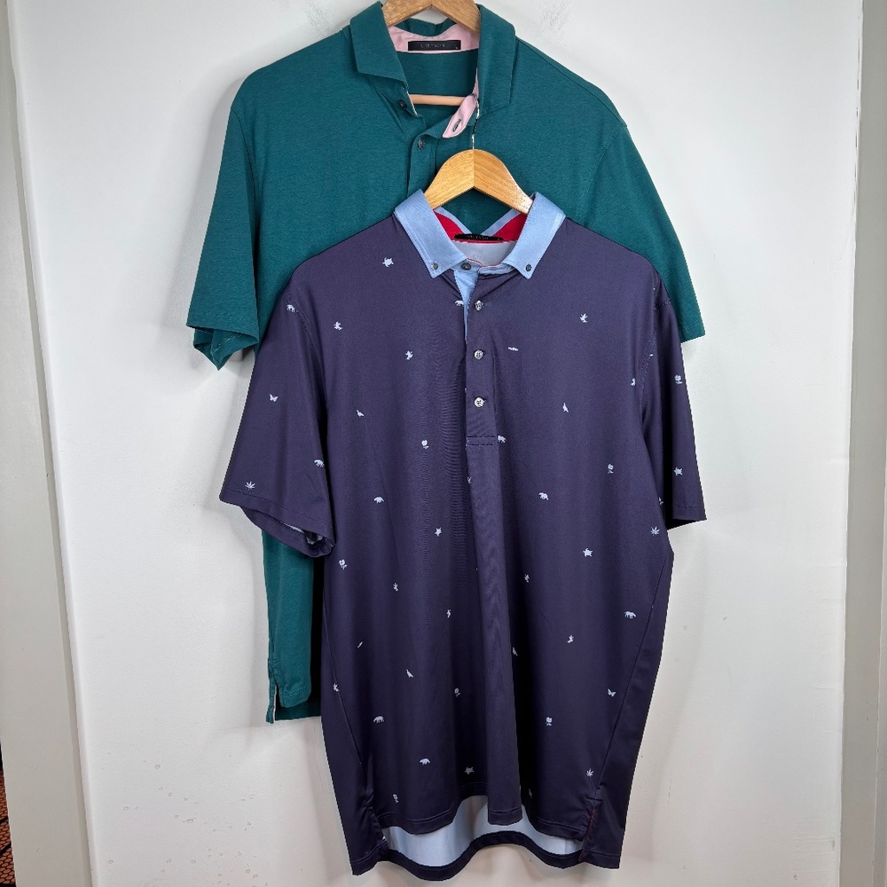 Greyson Navy Polo with Light Blue Trim and Teal Polo